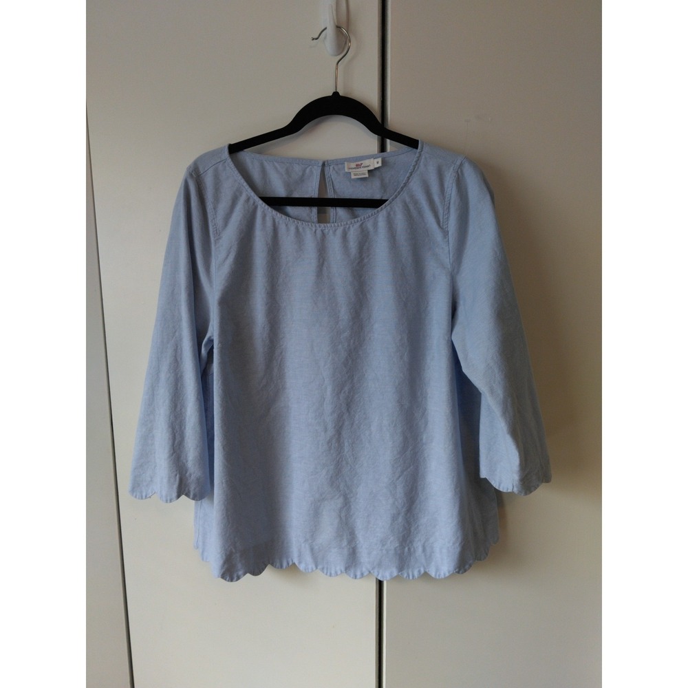 Vineyard Vines Womens ‎ Scalloped Hem Top Size 16 Coastal New Englamd Summer